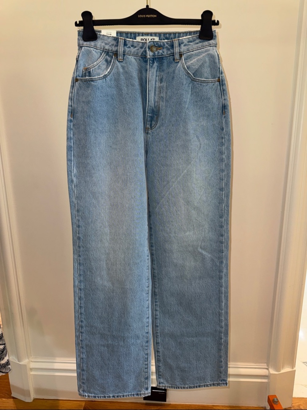 Roland straight leg women's jeans in light blue denim